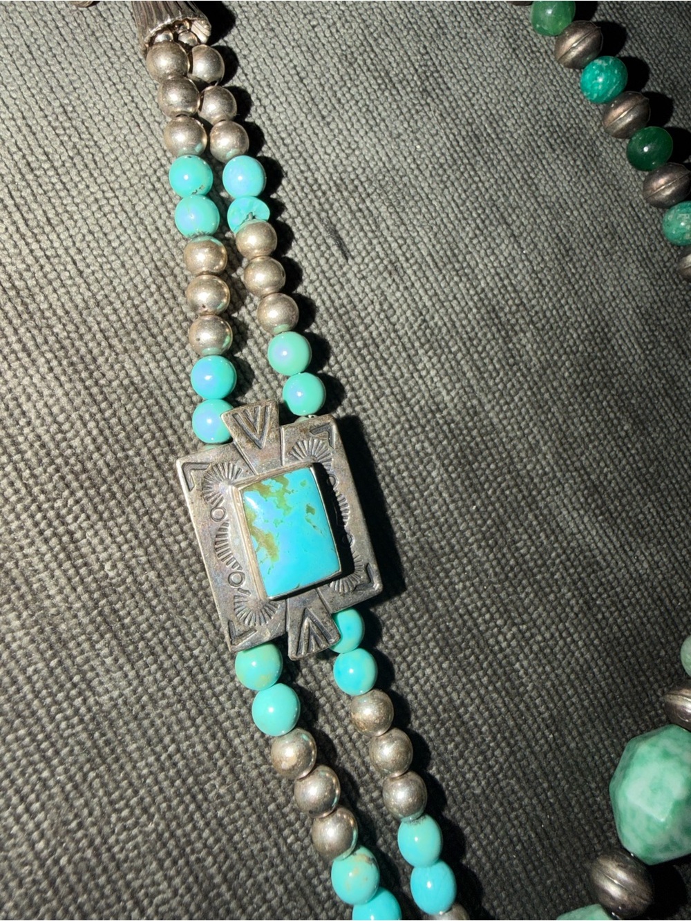 Turquoise Bead Necklace with Pendant - Women's Jewelry - Picture 6 of 6
